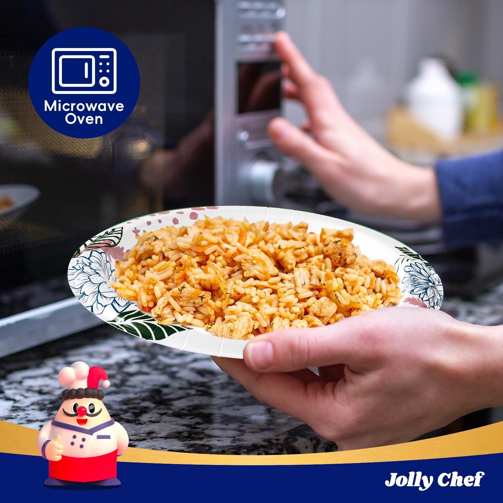 Jolly Chef 140 Disposable Paper Plates - 10 Inch -5 Jolly Chef 140 Disposable Paper Plates - 10 Inch -5