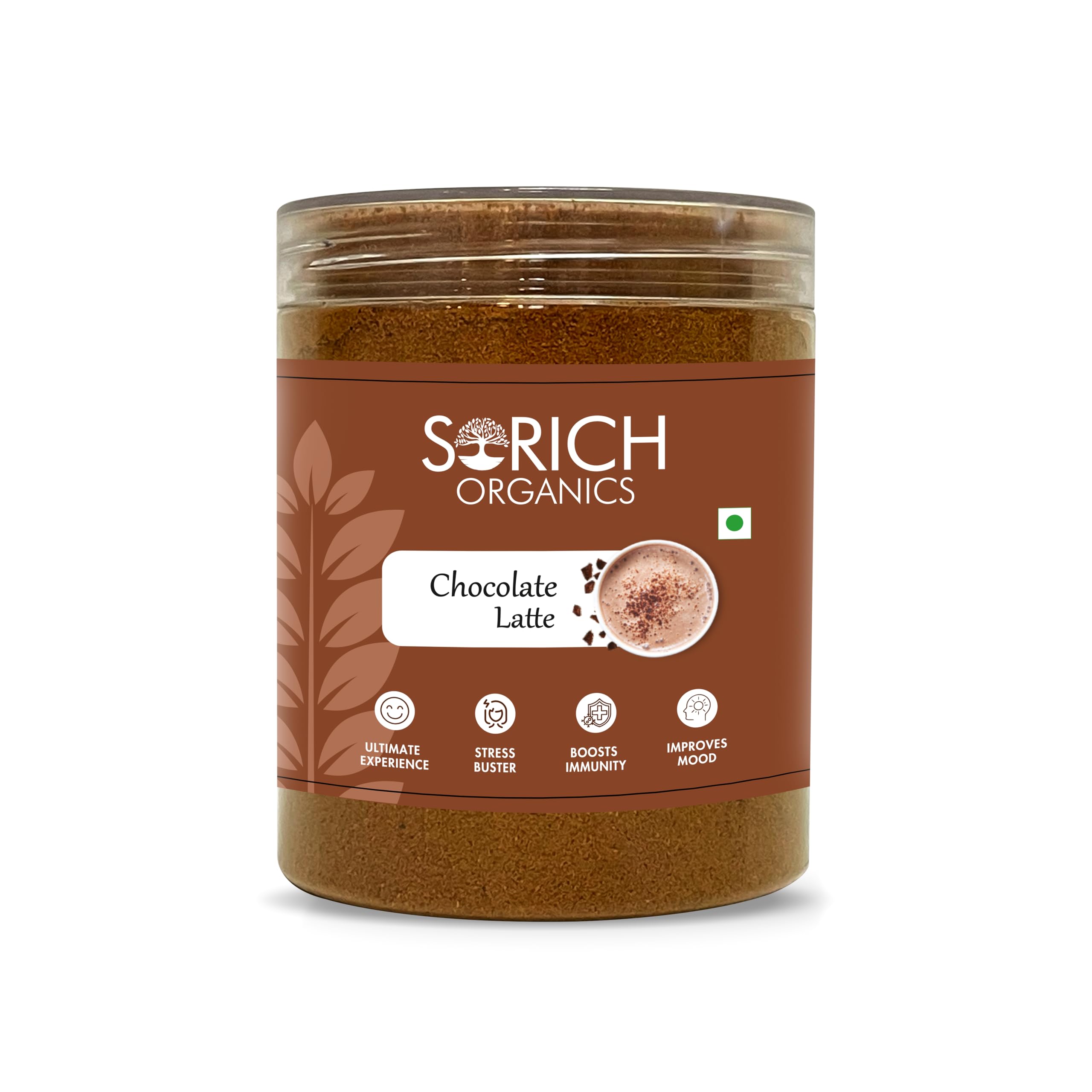 Sorich Organics Chocolate Latte Cocoa Powder MIx 300 gm | Instant Cocoa Powder Premix | Chocolate Latte Powder for Milk Mix | Instant Refreshing Drink | Brew Hot or Cold Milk