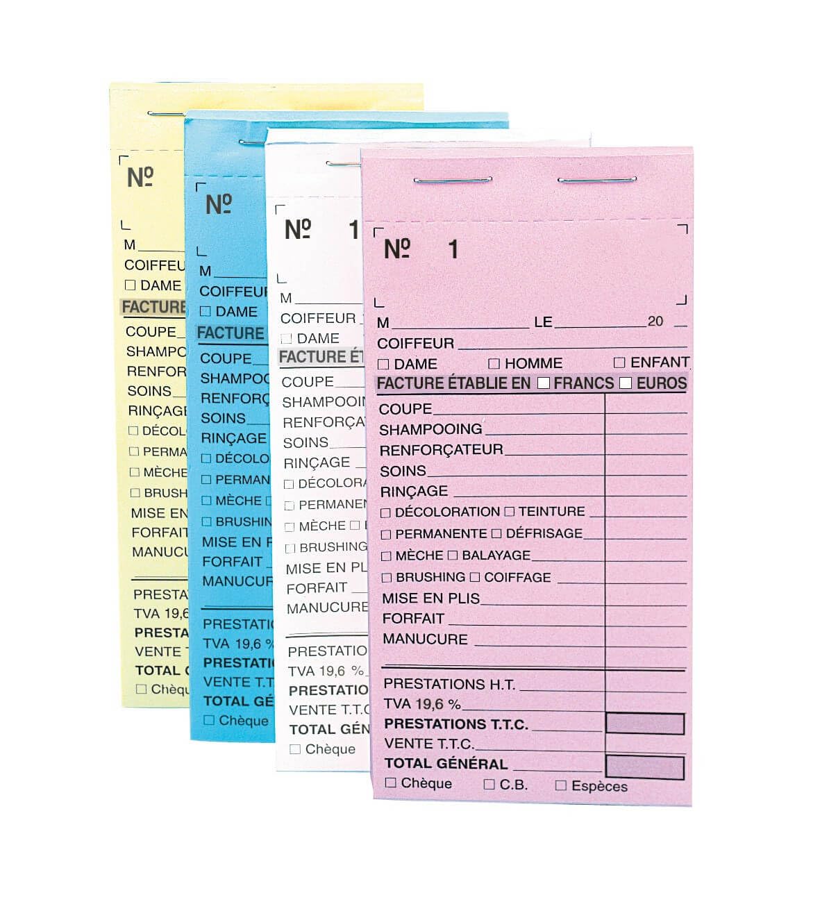 Carnets de caisse avec numéros bleu