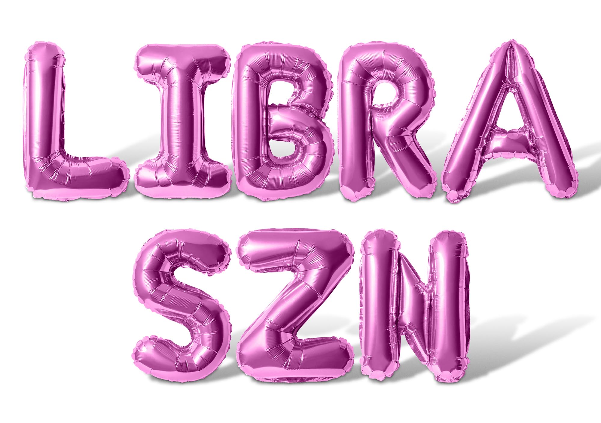 Letter Balloons - LIBRA SZN 16" Inch Alphabet Letters Foil Mylar Balloon September or October Birthday Party Balloon Banner (Pink)