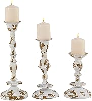 Vista 7 de Deco 79 Candelabro sólido de metal vintage, 16 x 16 x 19 pulgadas, blanco