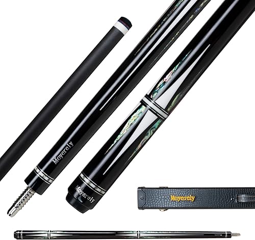 Miniatura 32 de Taco de billar de fibra de carbono de Moyerely, palo de taco de 11.8mm/12.5mm de baja deflexión, palo de piscina profesional con estuche Arce ojo