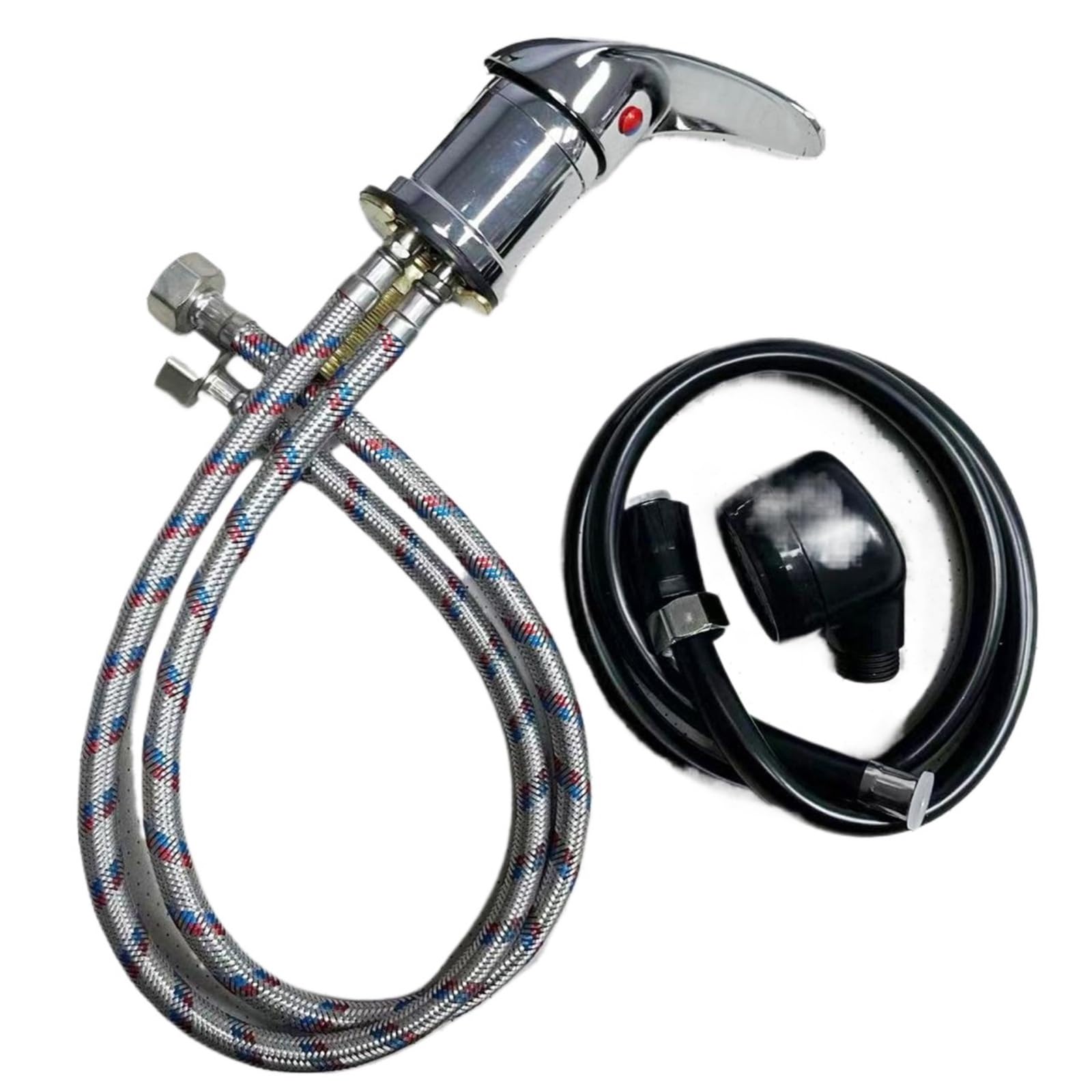 Ekalgretra Black Sprinkler Shampoo Basin Faucet Shampoo Bowl Faucet Set With Hose And Sprinkler Salon Water For Backwash Unit Rinse Basin Home Dog Grooming Shop(Black Sprinkler)
