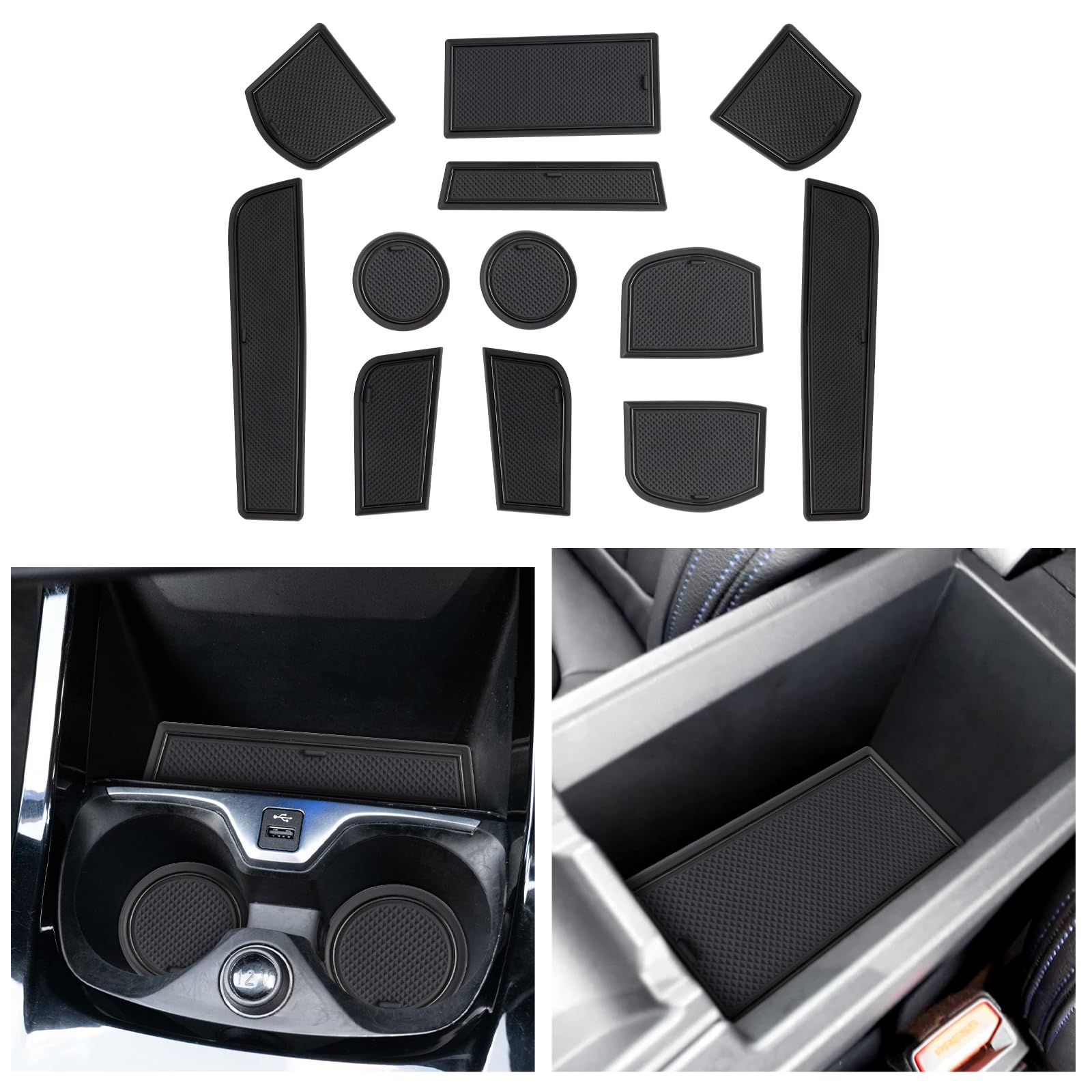CDEFG Kompatibel mit BMW 1er F40 Serie 1 F40 2019-2023 2024 Gummimatten Mittelkonsole Antirutschmatten rutschfest Gummi Auto Matte 1er F40 Zubehör (Schwarz)