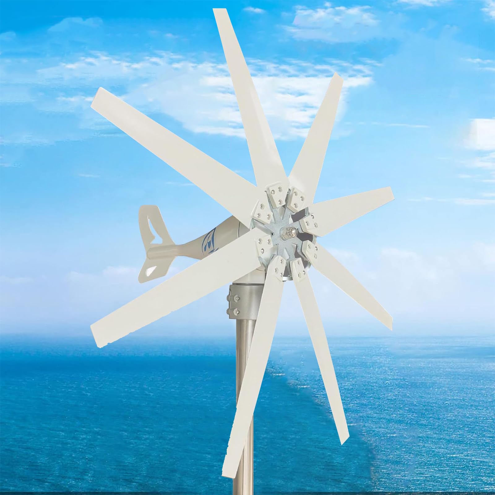 Éolienne domestique à 8 pales avec turbine à lévitation magnétique efficace
