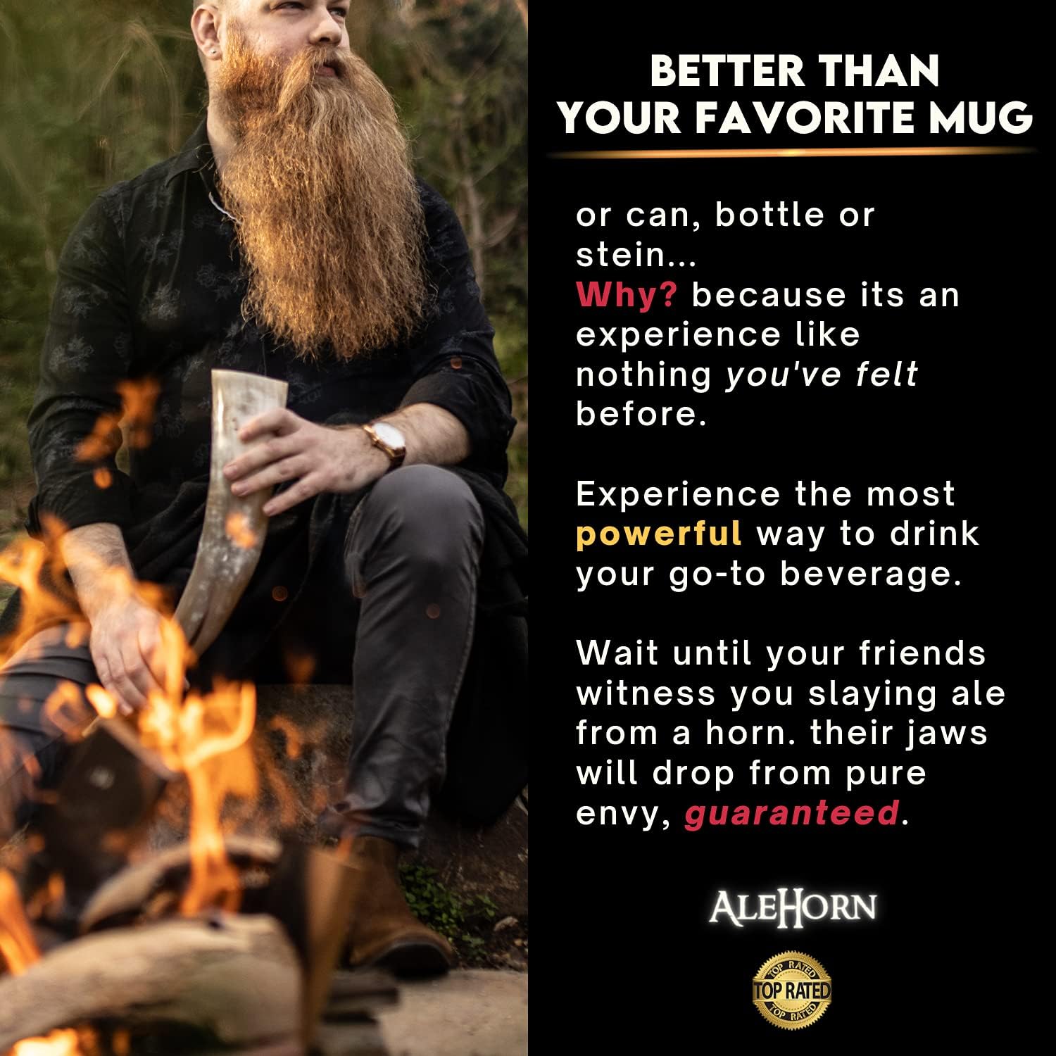 AleHorn Viking Drinking Horn with Stand – Handcrafted Natural Ox Horn Mead & Ale – Medieval Norse Display Cup for Home Bar Decor & Holiday Gifts for Men - Image 5