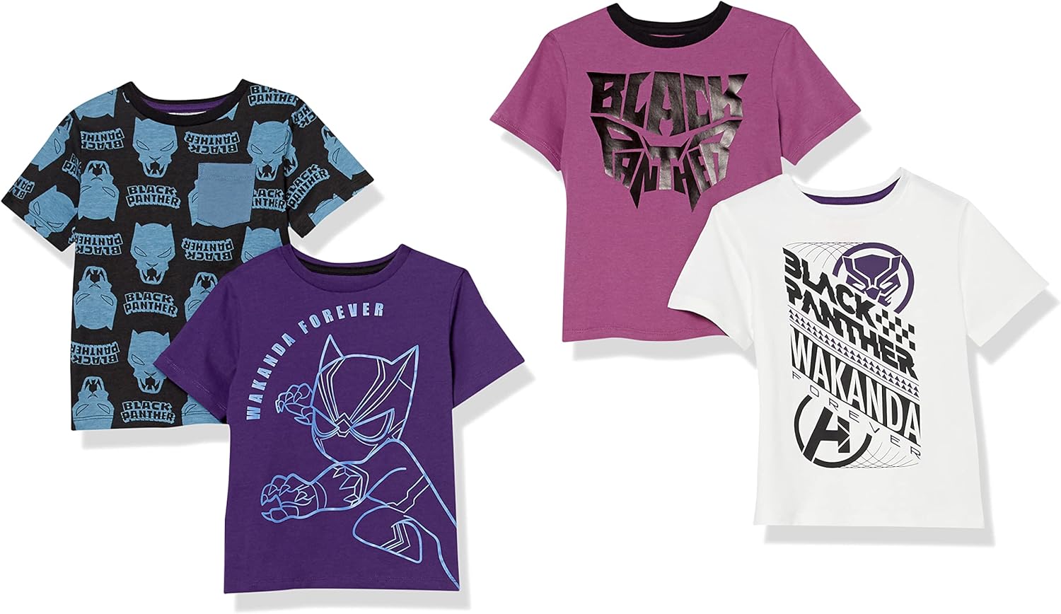Amazon Essentials Disney | Marvel | Star Wars Boys and Toddlers' Short-Sleeve T-Shirts (Previously Spotted Zebra), Multipacks