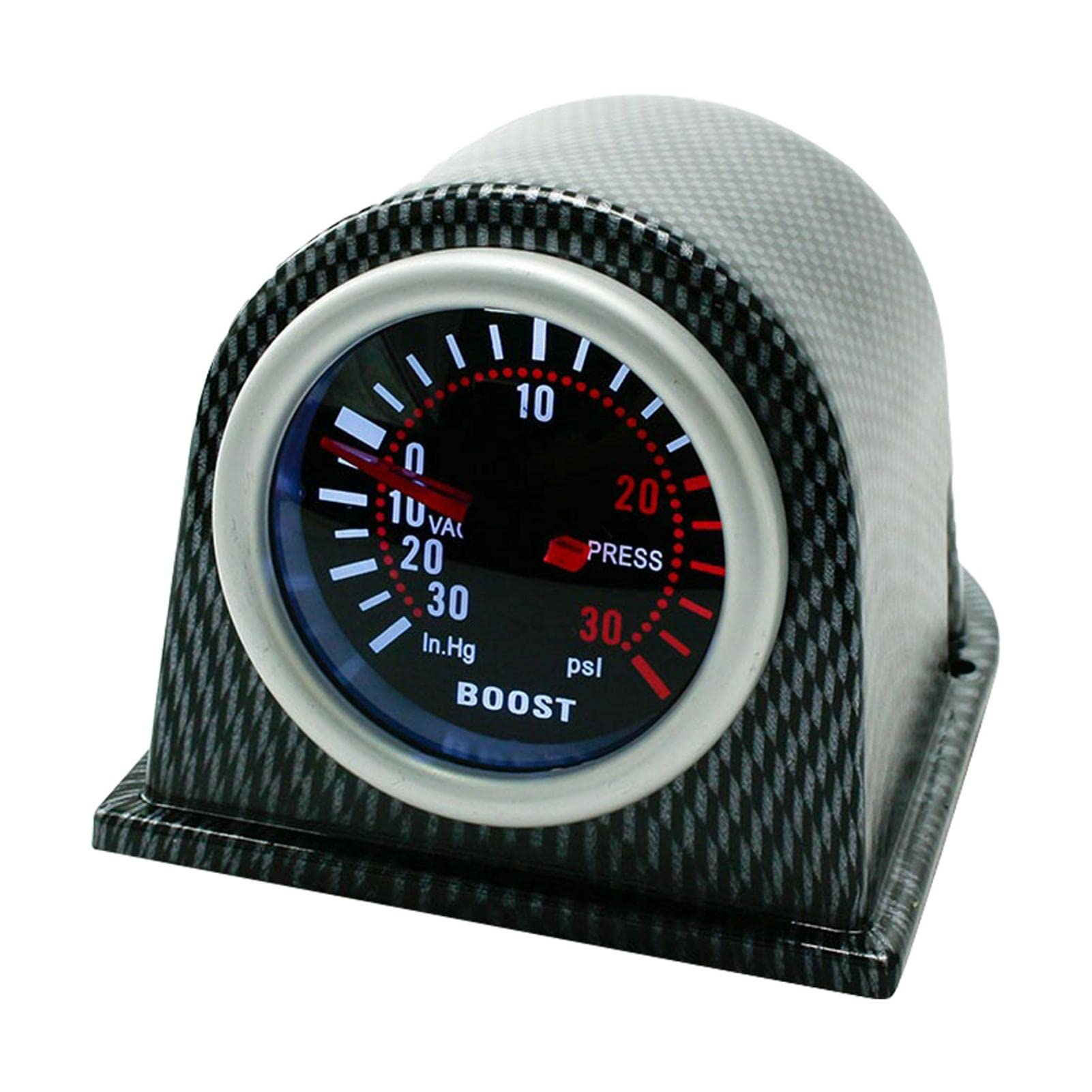Kit Indicatore di Pressione Turbo 2 Pollici 52 mm Manometro Universale per Parti Moto Auto 0-30 PSI Metri Quadranti Affumicati Pollici HG