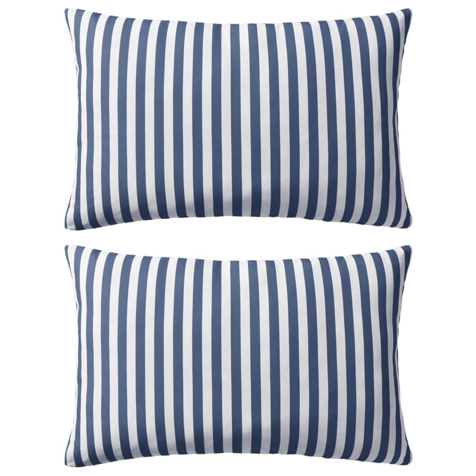 Coussins d'extérieur rayures coton bleu marine 60 x 40 cm pour chaise terrasse et banc de jardin