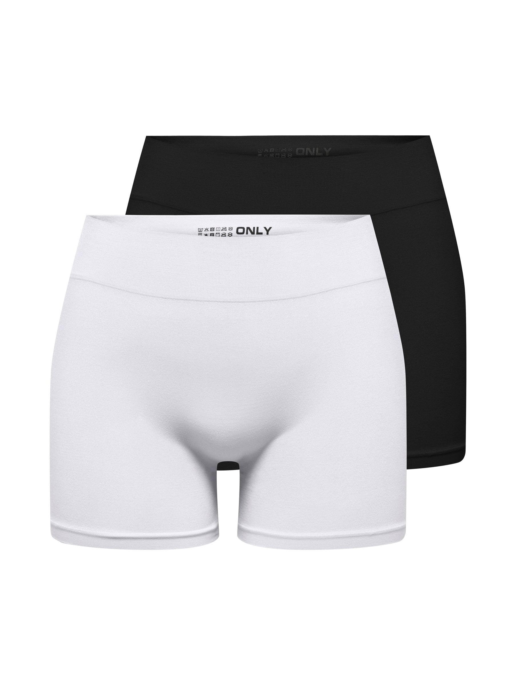 ONLY Onlvicky S-Less Mini Shorts Pack of 2, Black, XS/S