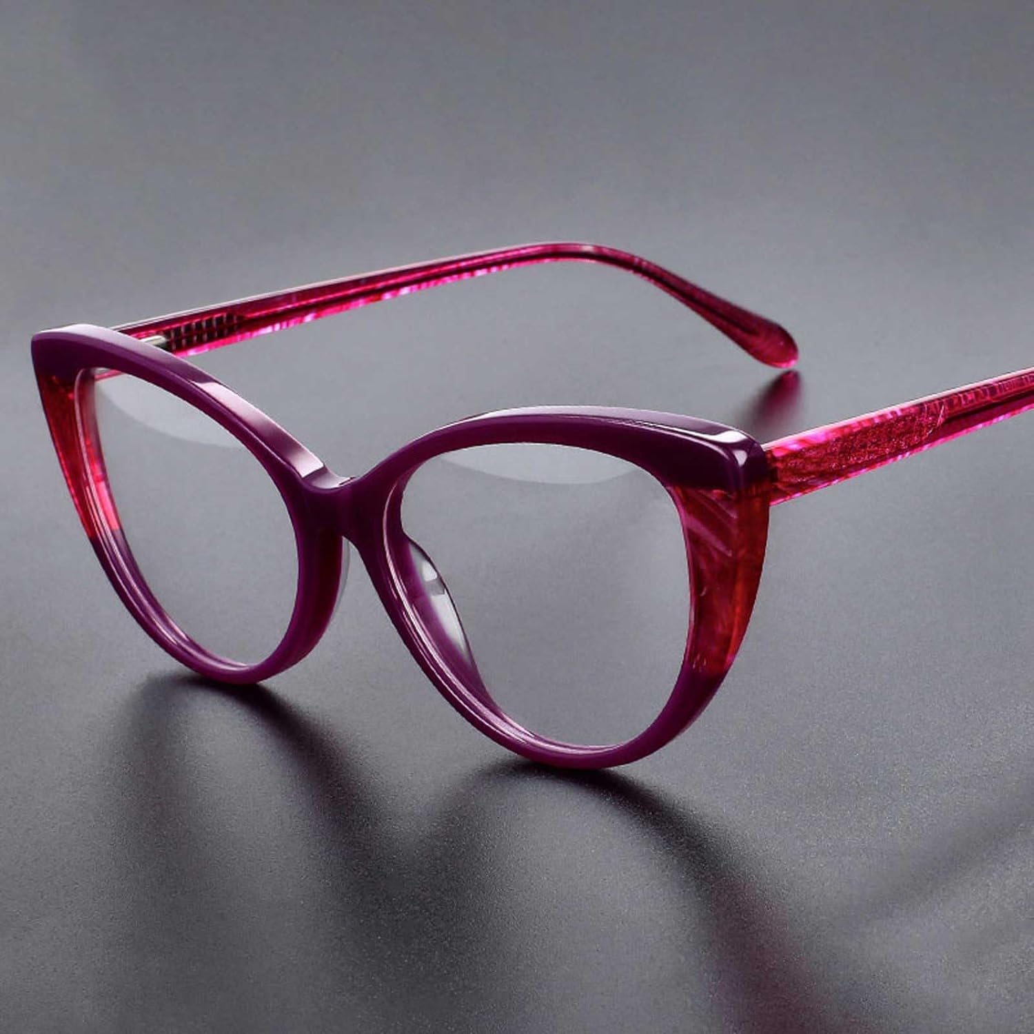 Montature per Occhiali in Acetato Montature per Occhiali con Cuciture Colorate Montature per Occhiali ultraleggere Indossa Comodi Occhiali Cat Eye