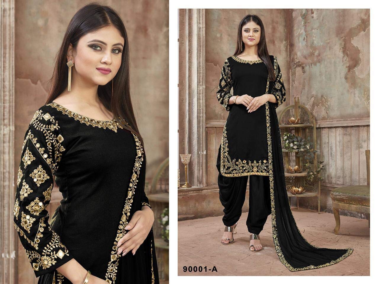 Robe de mariage en georgette Punjabi Patiyala Salwar Kameez