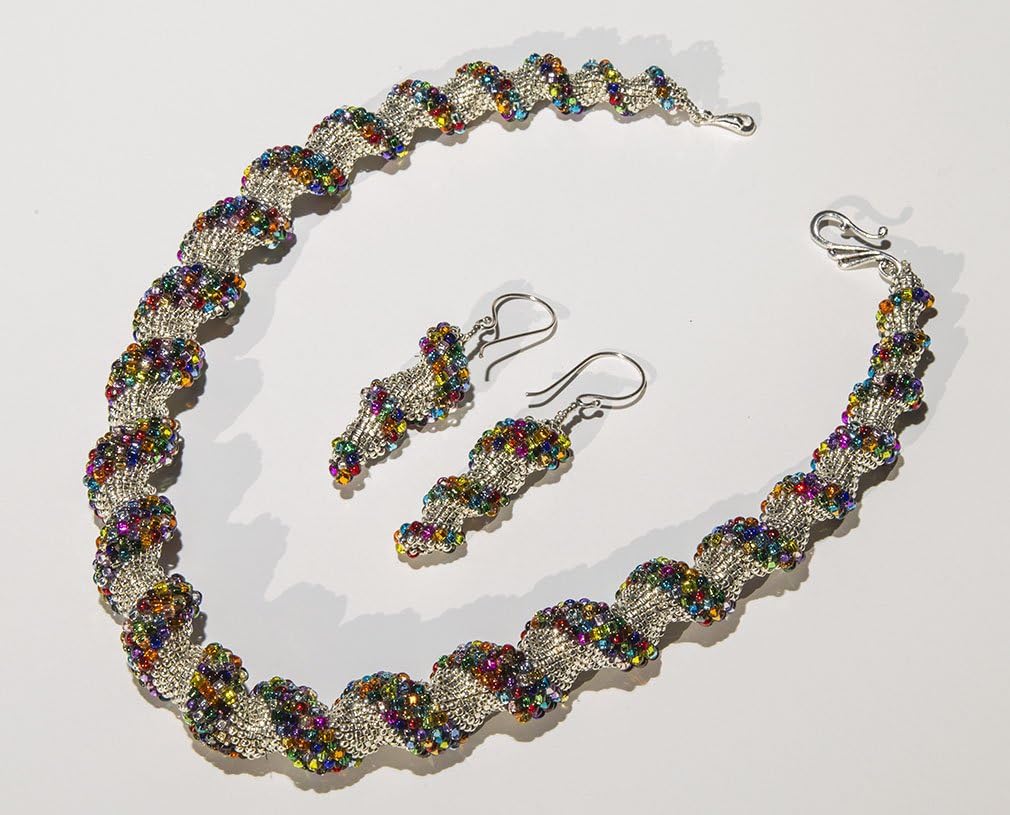 Silvery Cellini Spiral Stunner Necklace & Earrings