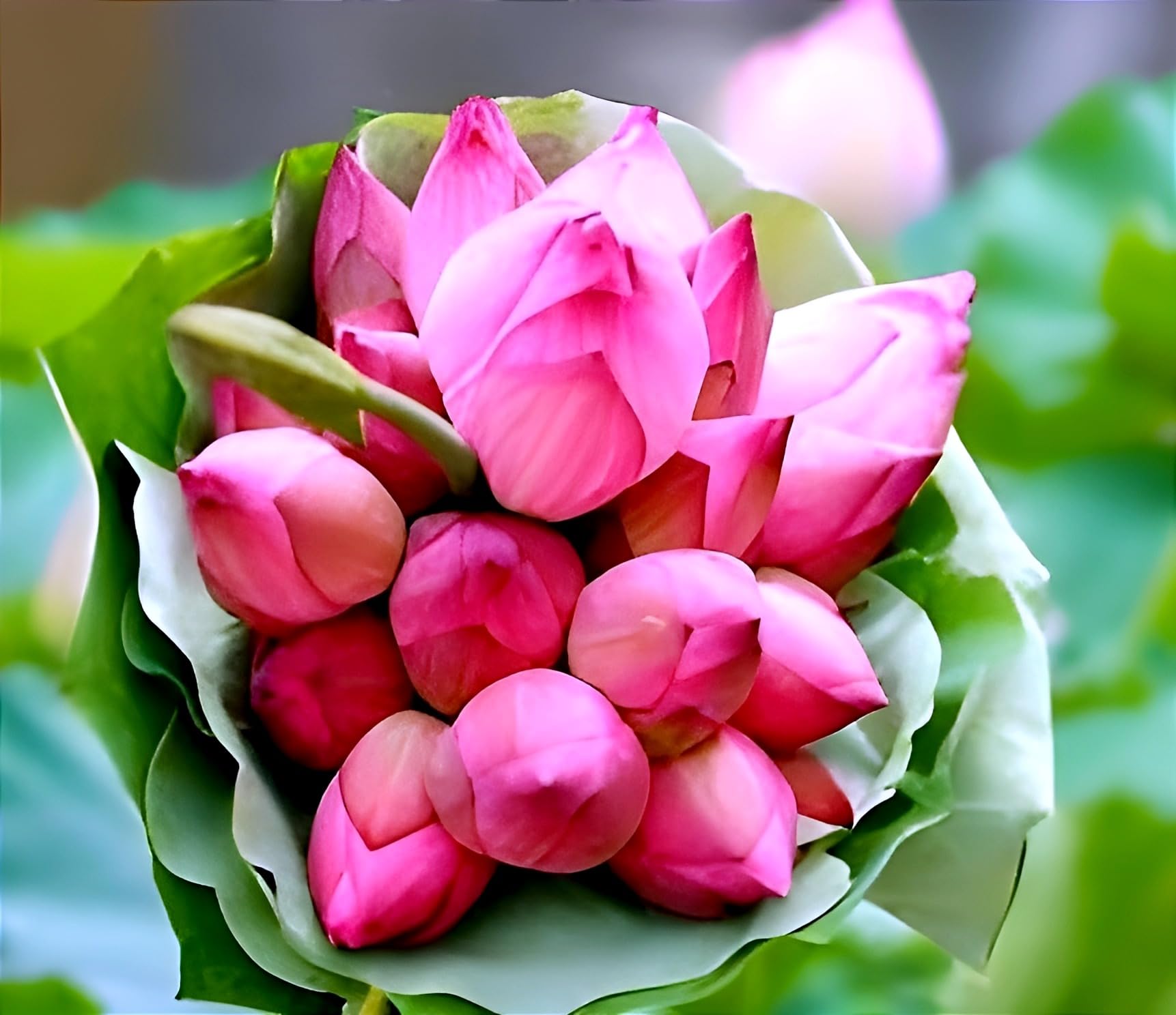 SEILOZBUNIA Guarante Blooming Orginal Variety Big Size''ULTIMATED THOUSAND Petal Double Lotus'' Live Plant (TUBER/Root) With in 35 Days Water Lotus For Outdoor & Indoor Plant.