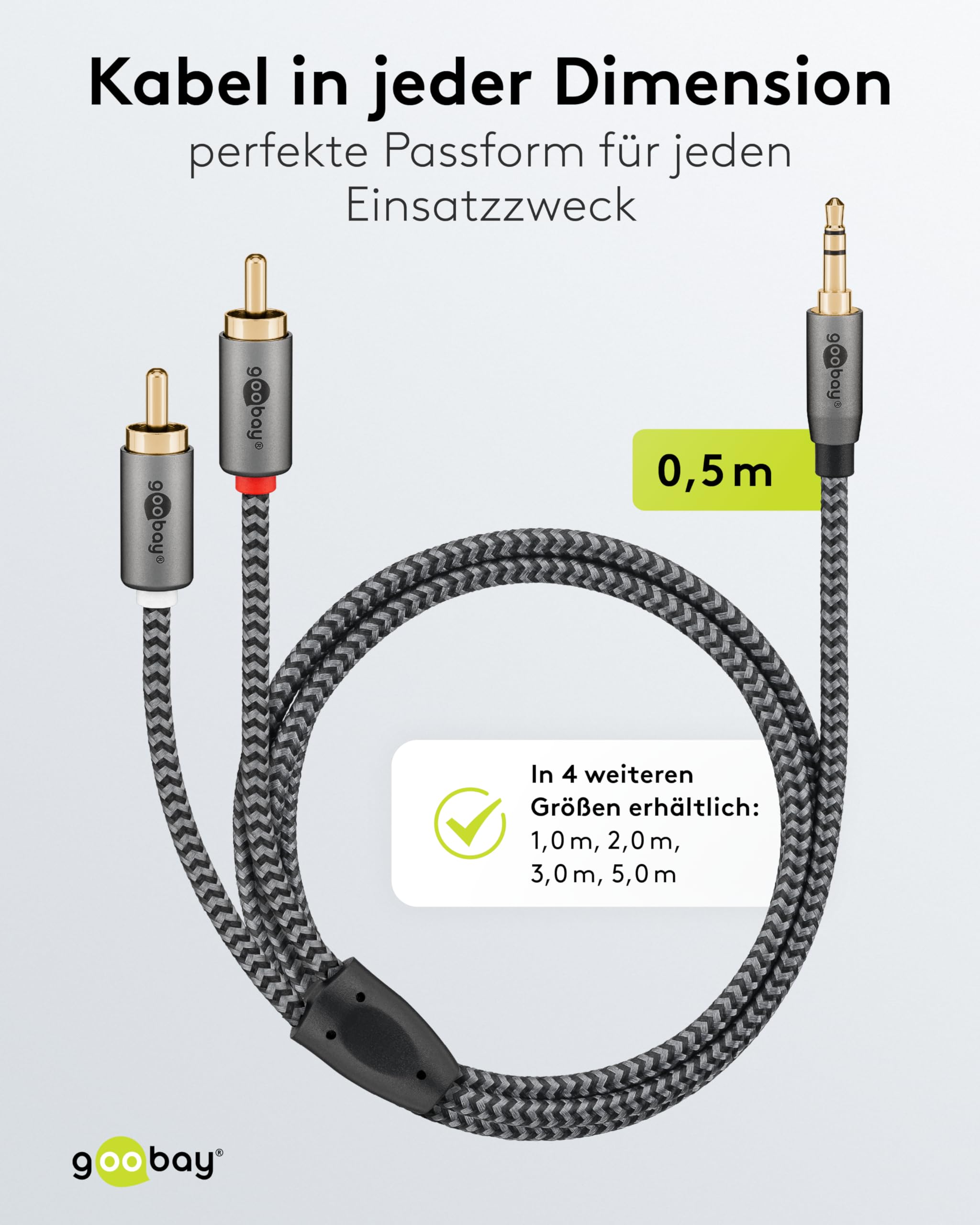 Cable Antenne Tv Câble SAT Coudé Goobay 67347 - Double Blindage, F