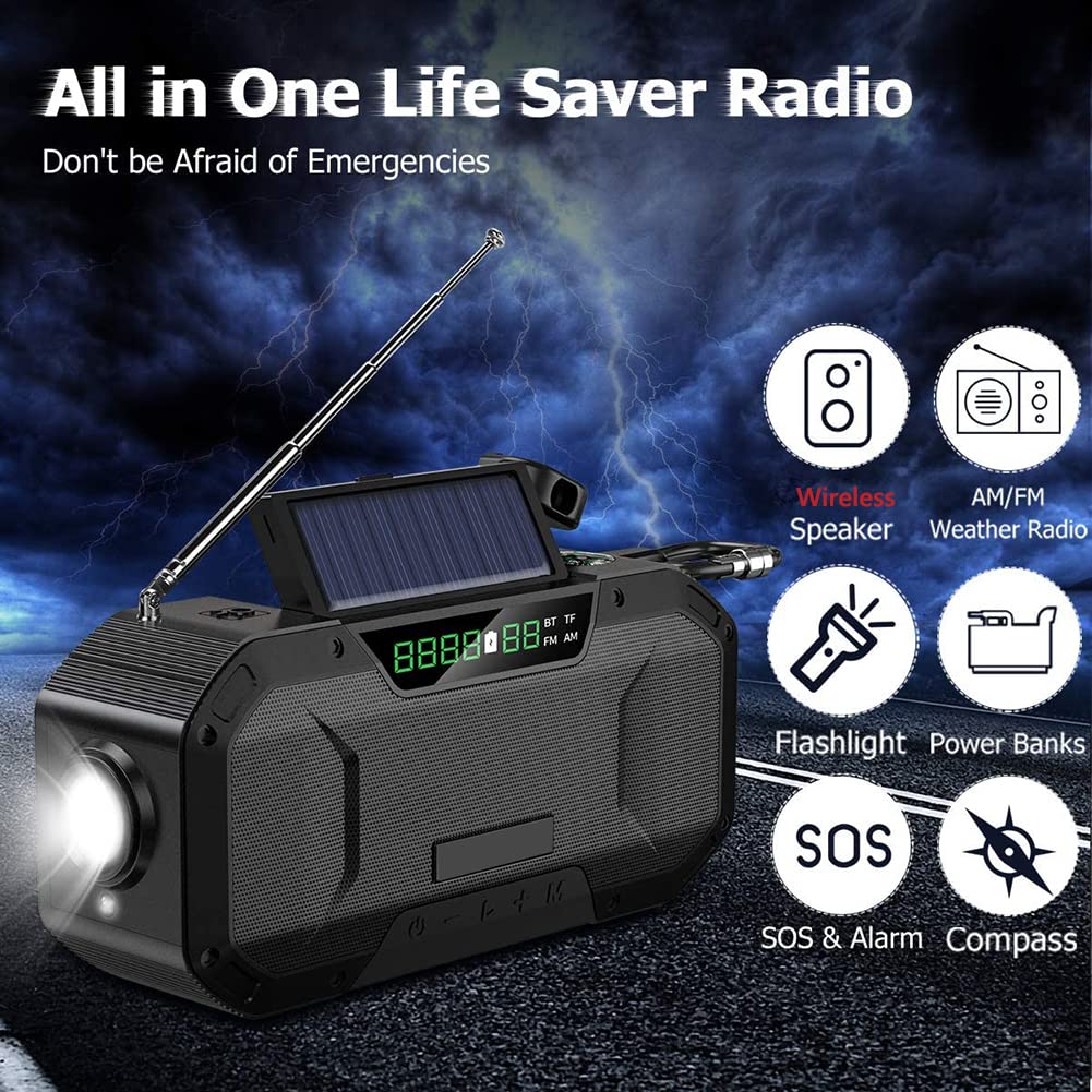nd Up Solar R, korba ręczna i zasilany energią słoneczną DAB R th USB Ph Charr, solarna korba ręczna R th 5000 mAh zasilanie bateryjne, szmaragdowe zastosowanie do kamer, wędrówek