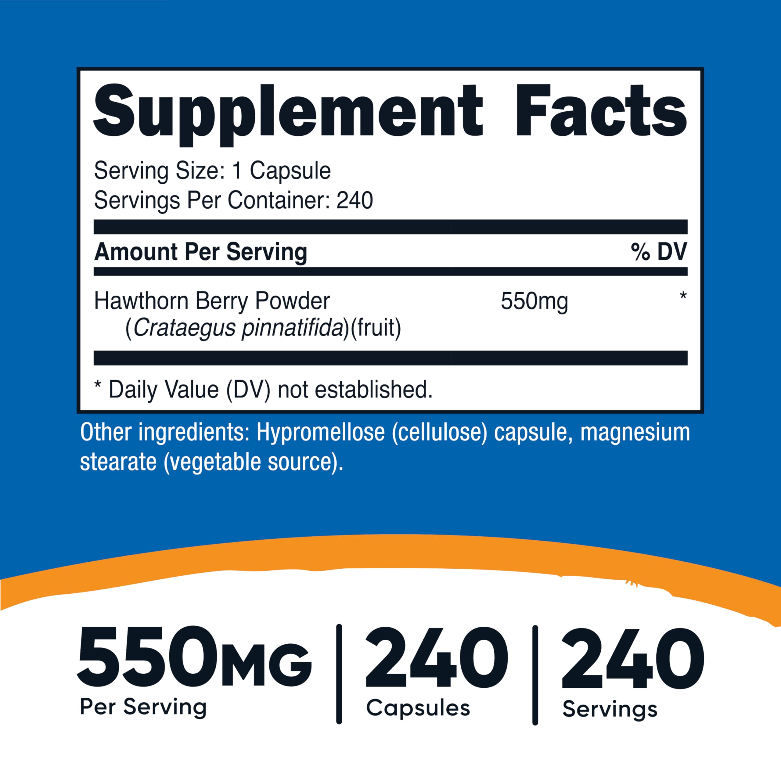 Nutricost Hawthorn Berry Capsules 550mg, 240 Capsules, Gluten-Free — Amazon image 2