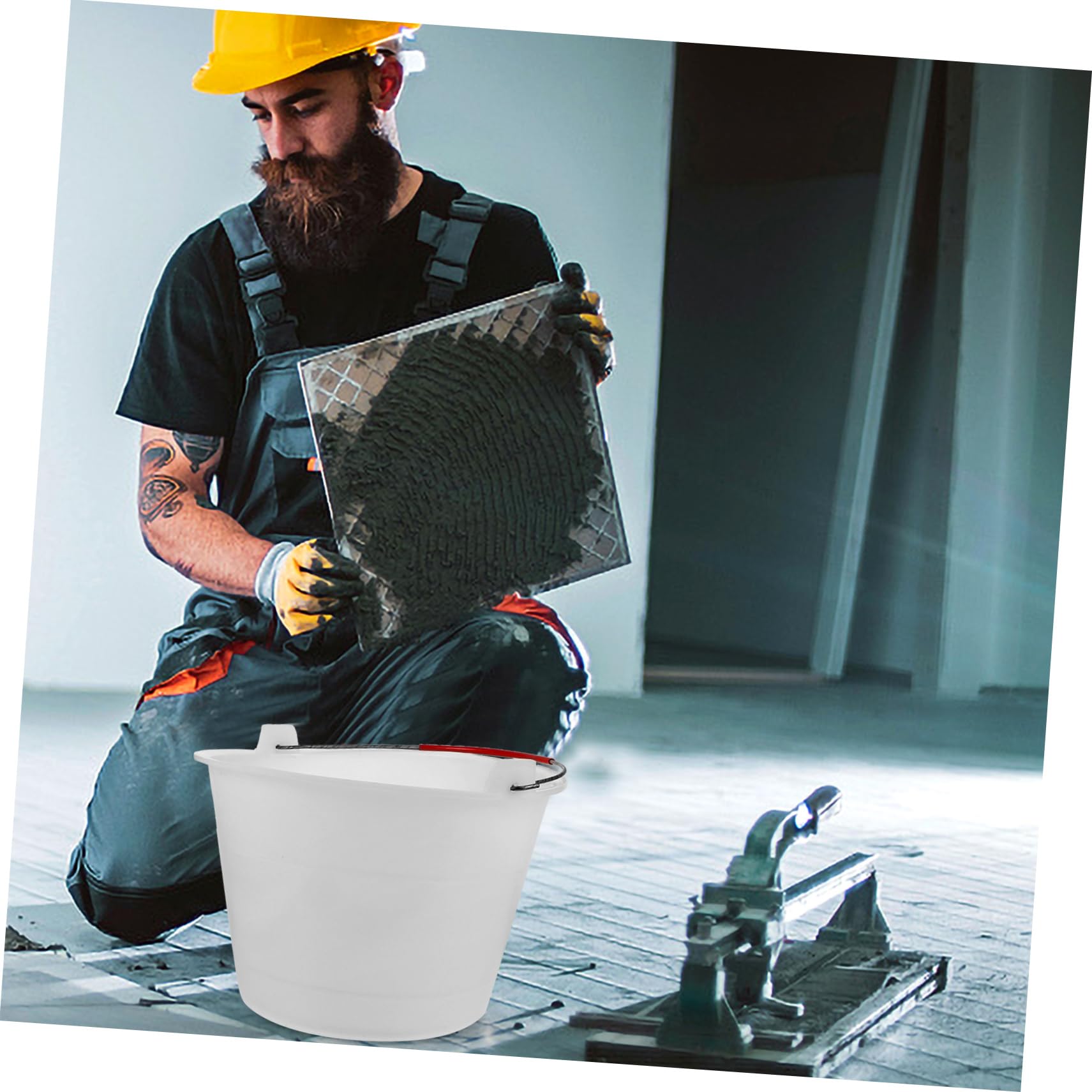 Angoily Secchiello Plastica Per Cemento Portatile Secchiello Vuoto Per Calcestruzzo Con Maniglia Per Cantieri e Uso Domestico