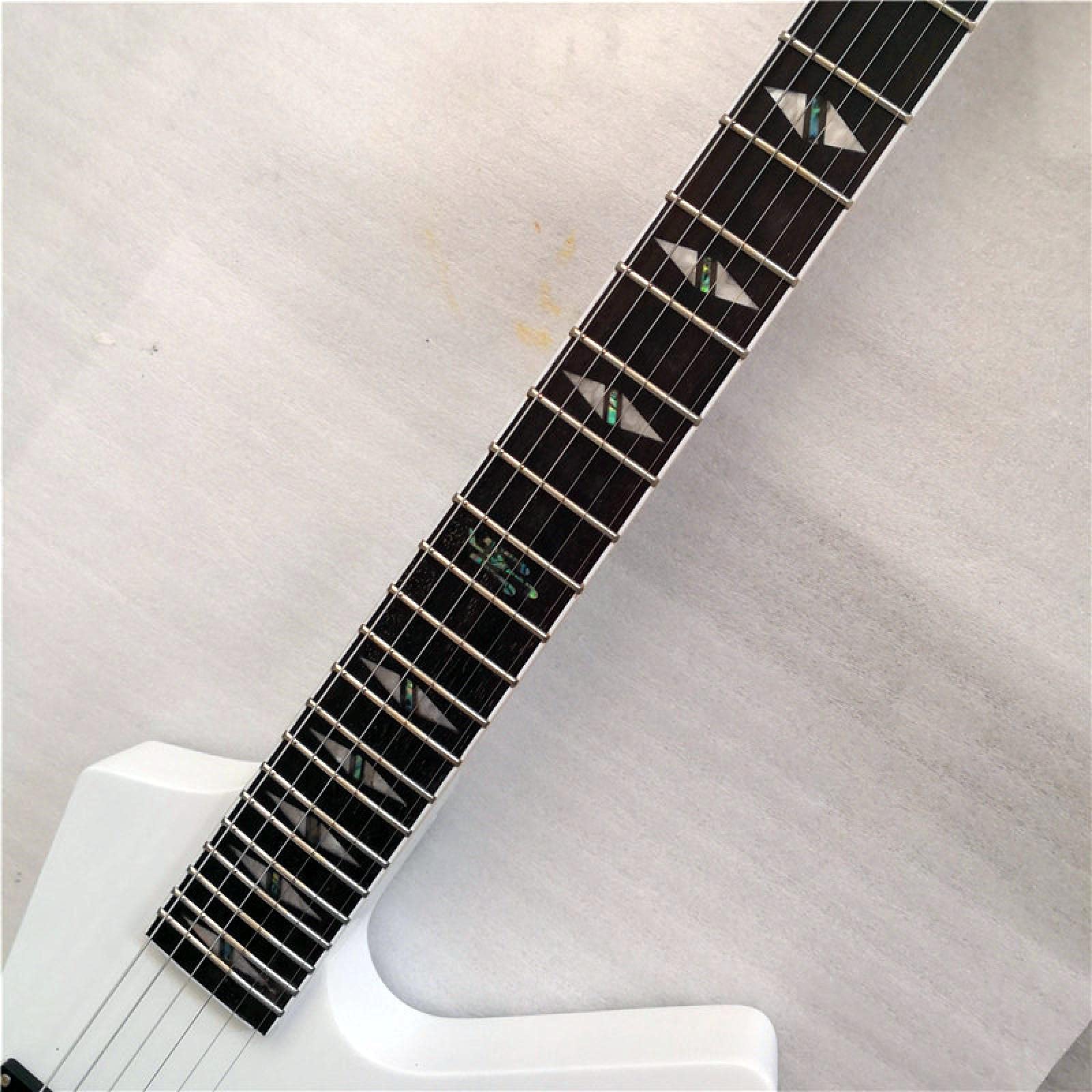 Chitarra elettrica di forma irregolare/chitarra dipinta a mano 38 pollici bianca