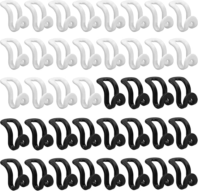 suchkawe 40 Pcs Clothes Hanger Connector Hooks, Cascading Hanger Hooks Cascading Clothes Rack Hook Space Saving Hangers Hooks for Wardrobe Closet, Plastic Black White