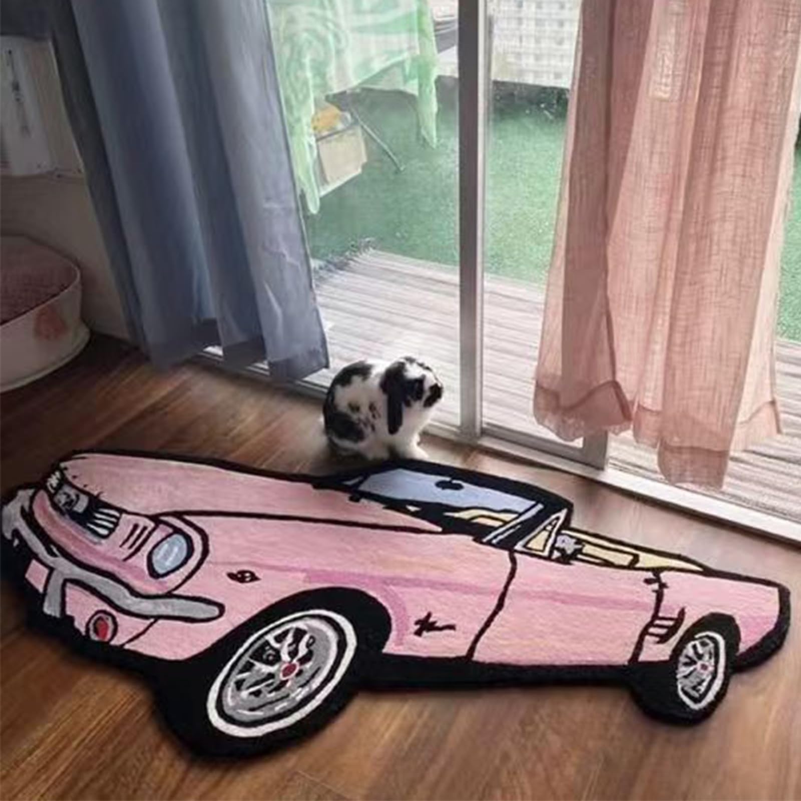 boiszeda Car Rug Bedroom Special-Shaped Cool Carpet Enthusiast Racing Car Personalized Floor Mat for Living Room Corridor Bathroom Entrance