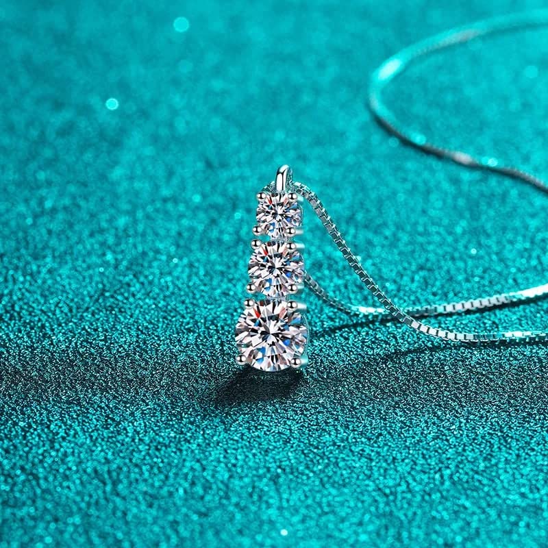Collier en moissanite pour femme, le cadeau d'anniversaire idéal en argent - 4