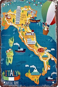 イタリアの地図入り額装 イタリアの地図入り額装