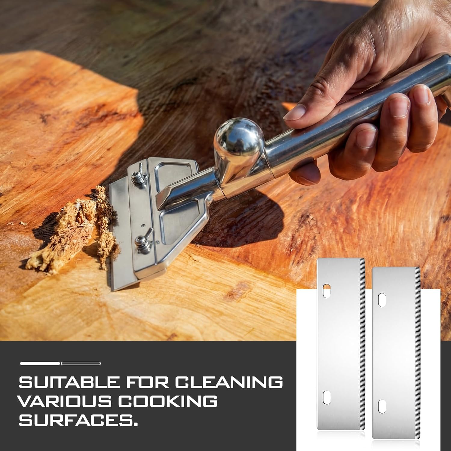 Hicarer 16 Pcs 6" Stainless Steel Grill Scraper Blades - Heavy Duty Replacement Blades for Griddle & BBQ Grill, Rust-Resistant Outdoor BBQ Tools & Accessories