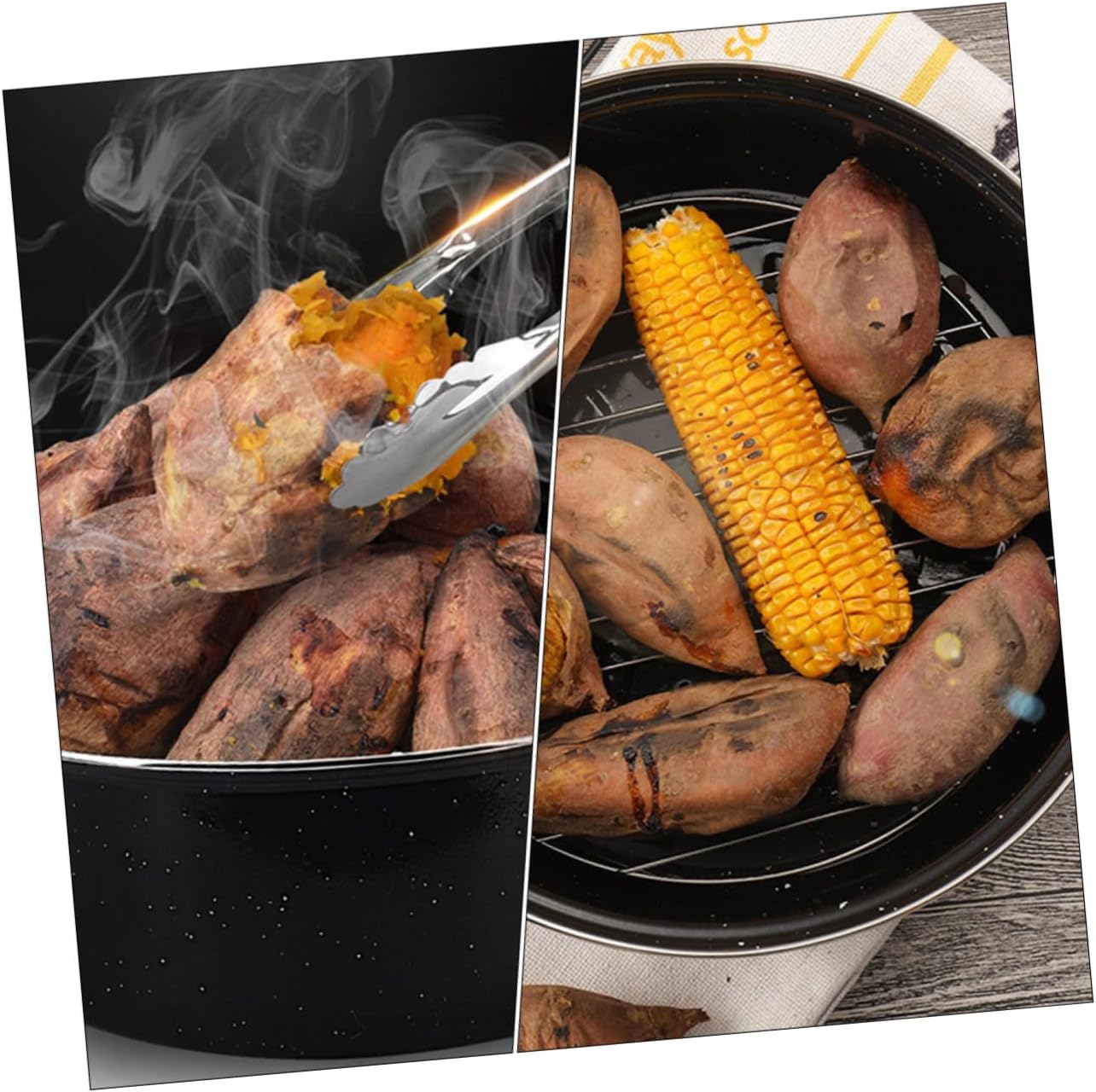 Roasting Container for Sweet Potatoes Flue Gas Pot for Chicken Wings Cast Baked Pot Energy Saving Cooking Essential for Home Chefs