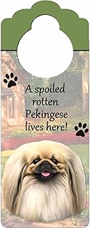 E&S Pets Pekingese Pet Doorknob Note