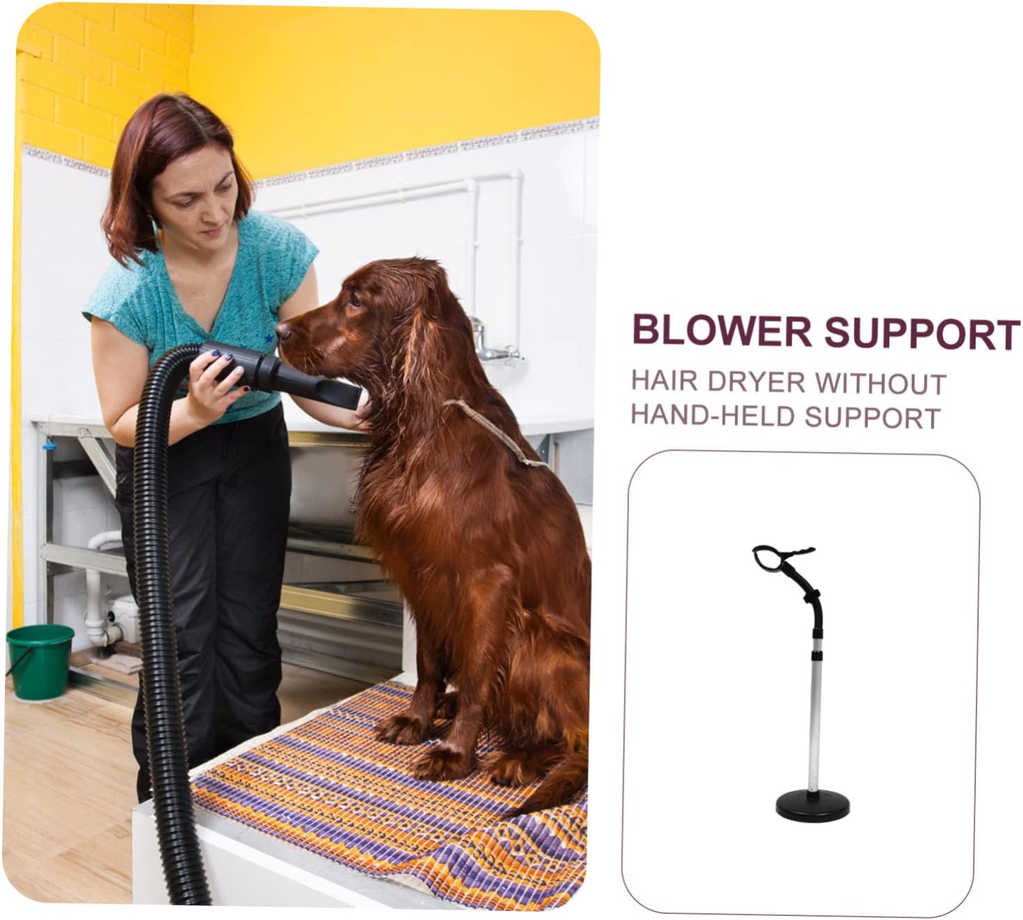Gatuida 1pc Hair Dryer Stand for Hands Use Convenient Storage Rack for Pet Grooming Sturdy