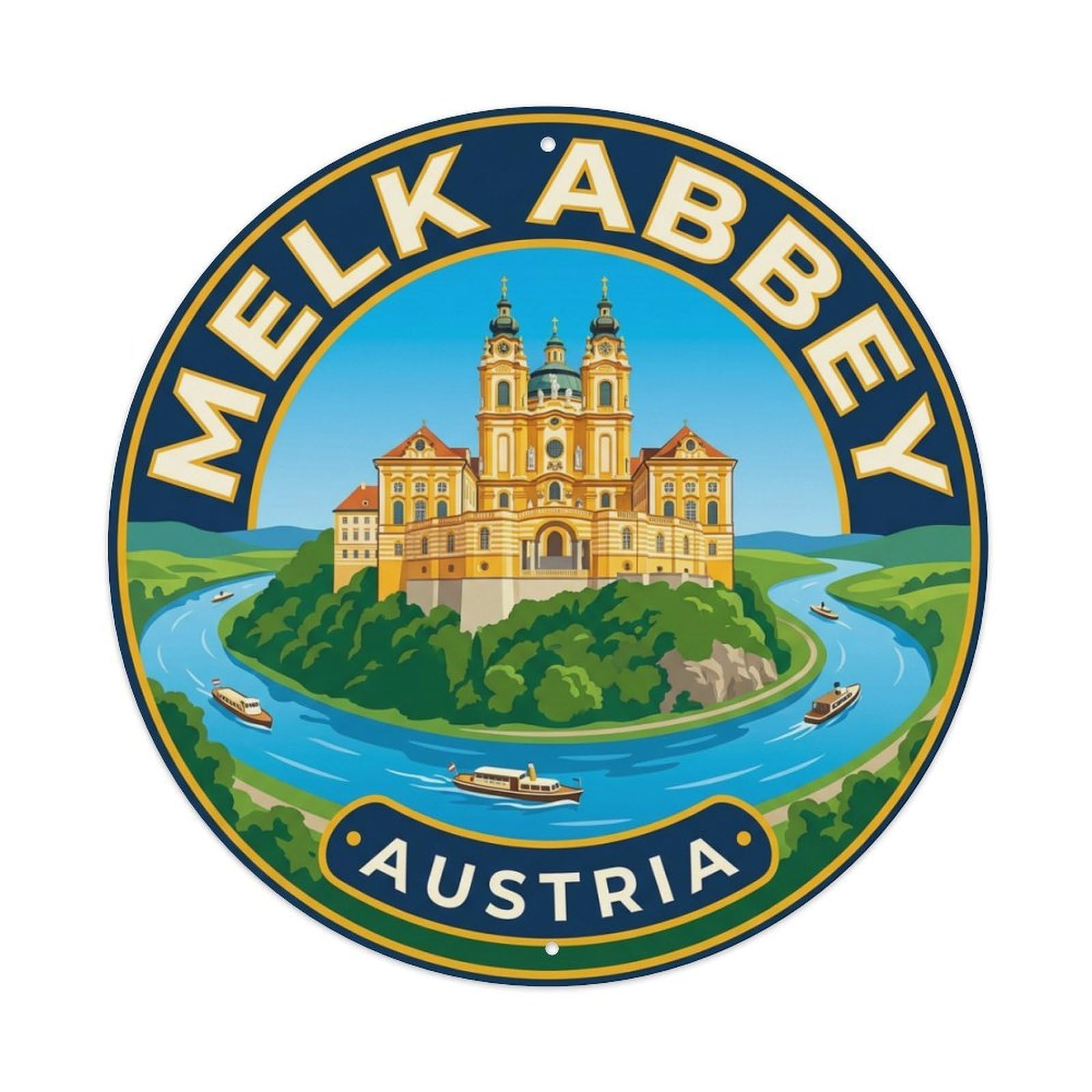 Metal Tin Sign Retro Travel Austria Melk