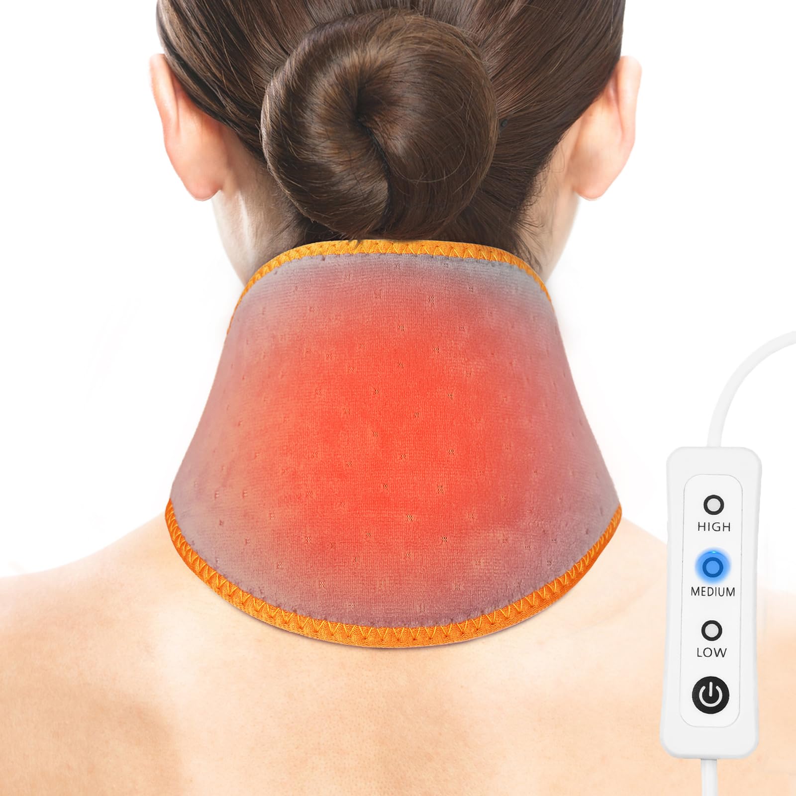 Comfheat Calefacción USB caliente cuello envolvente | almohada eléctrica para cuello | cuidado del cuello | control inteligente de temperatura | seguro de usar | ligero y portátil, Gris