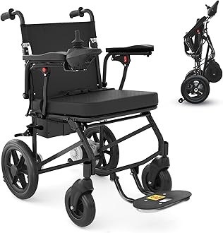 RehabRolls Electric Wheelchairs for Adults Lightweight Foldable, Compact Portable Motorized Power Wheelchair for Travel, Airline Approved 43lb (Black)