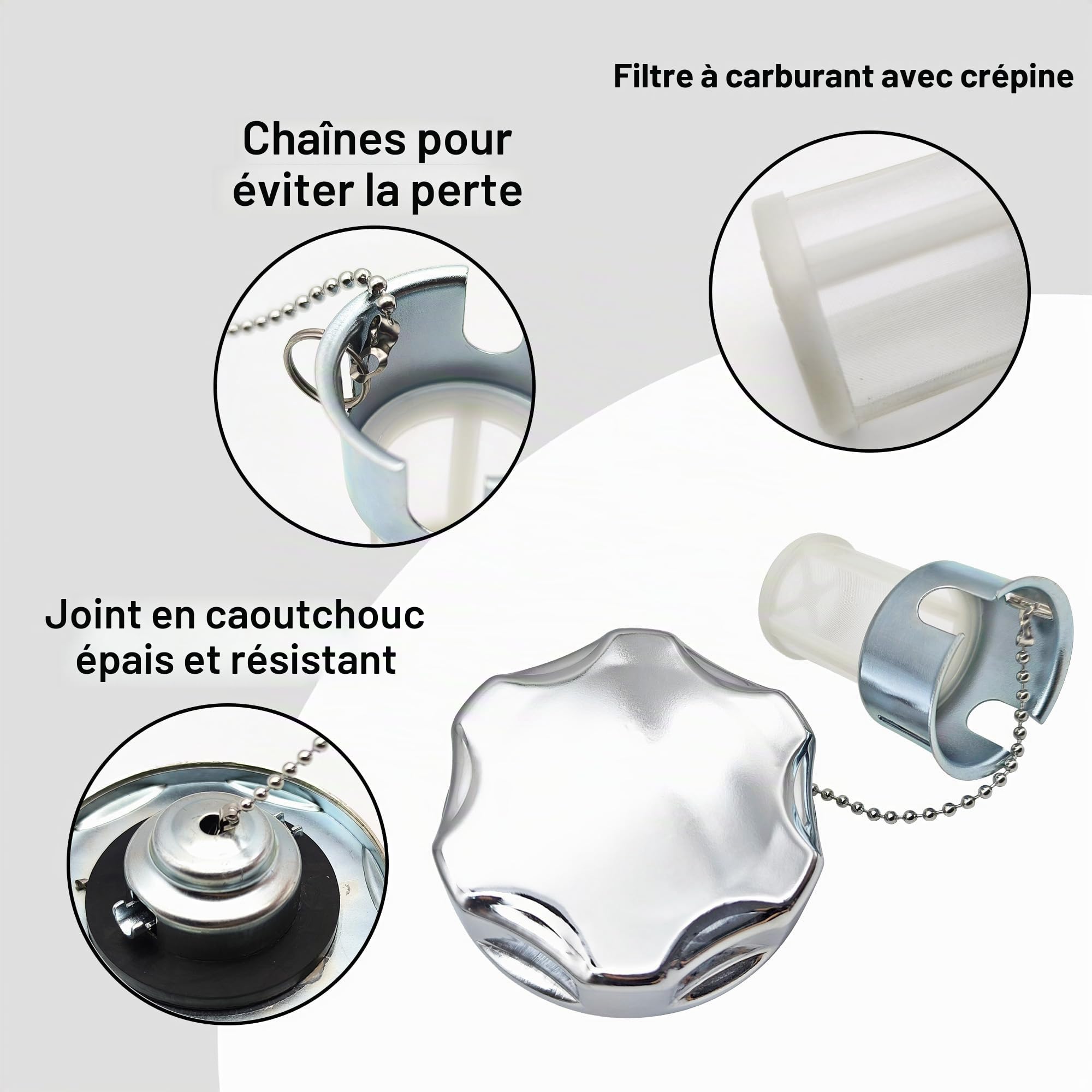 17620-Z4H-900 Bouchon de réservoir en métal grand format pour Honda GX160 270 GX390 4-13 CV Coleman CT200U BT200X Minibike Predator 212 196 cc Moteur avec chaîne et filtre
