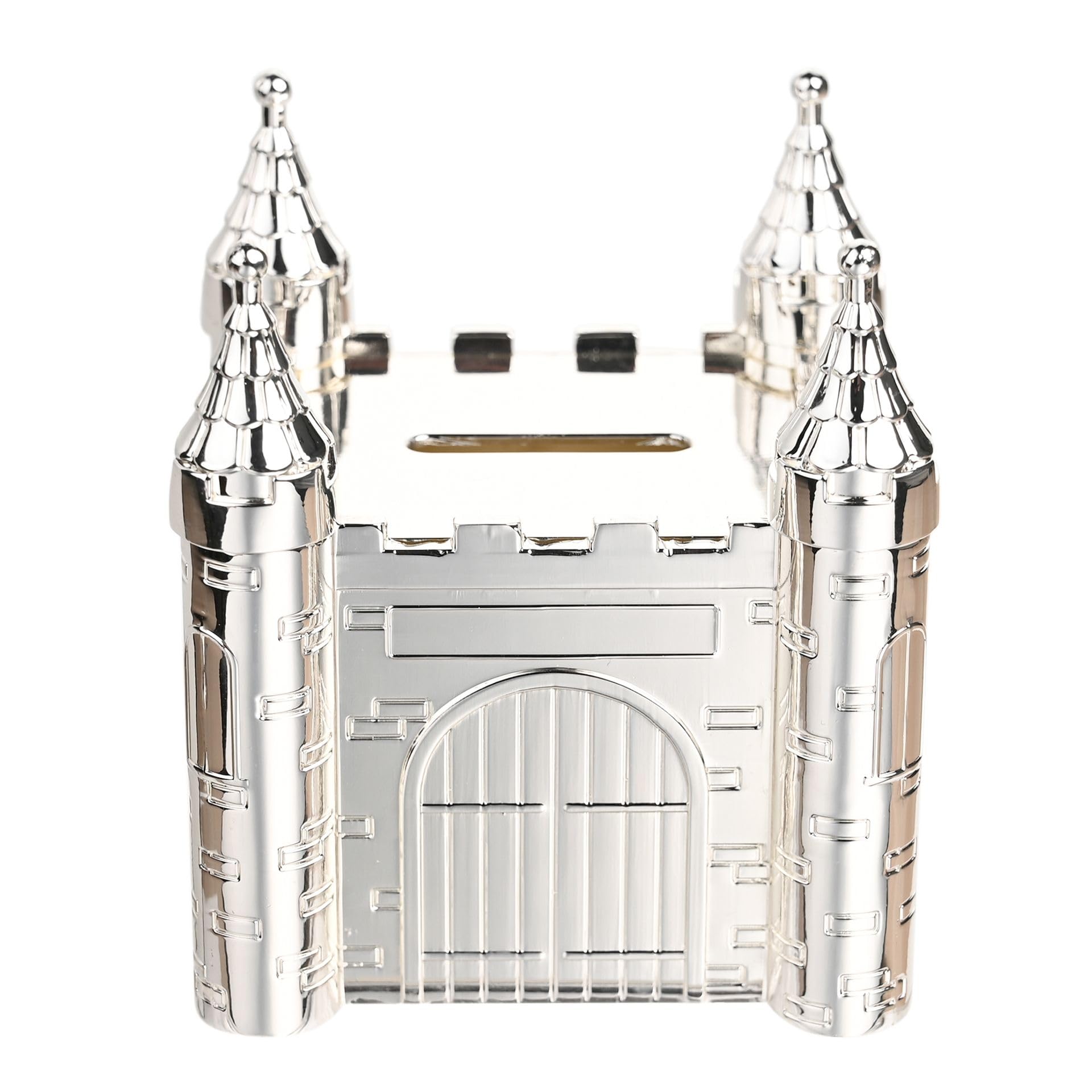 Widdop Bambino Silver Plated Castle Money Box for Newborn, Christening, Children - Kids Money Box
