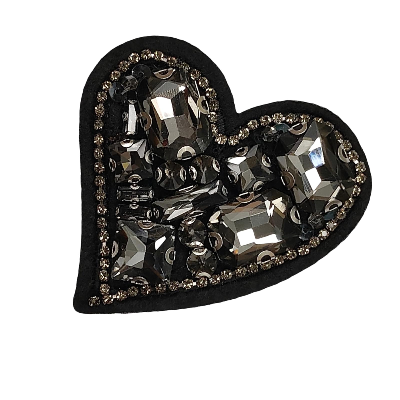 fztonk Sew on Iron on Patches Appliques Decorative Rhinestones Heart Shape or Iron on for Clothing on Heart Applique