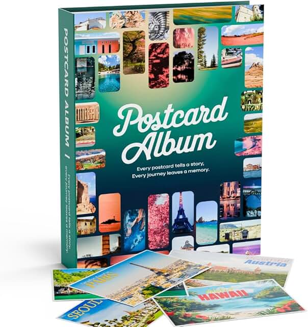 Postcard Album Book for Collecting, Sleeves Included, Post Card Album Ho...