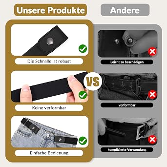 SANSTHS Belt Without Buckle Women's Elastic Stretch Belt Women's Belt