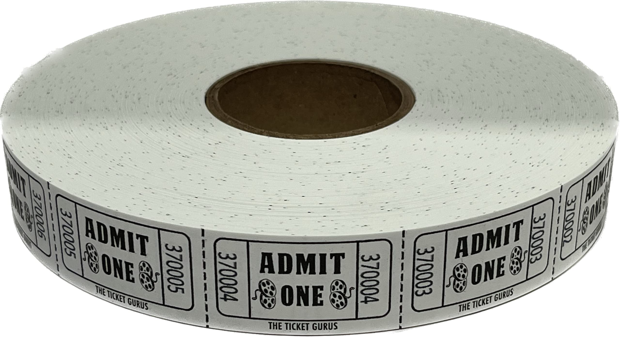 The Ticket Gurus-2000 White Admit One Single Roll Consecutively Numbered Raffle Tickets