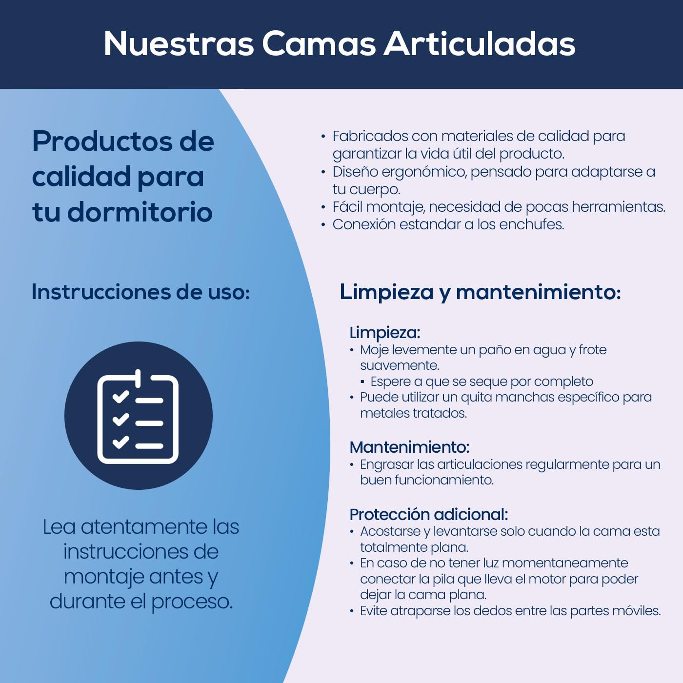 DUÉRMETE ONLINE - Pack Cama Eléctrica Articulada Reforzada Ergomedic Pro + Colchón Sanitario Sanipur + Barandillas INOX, 90x190