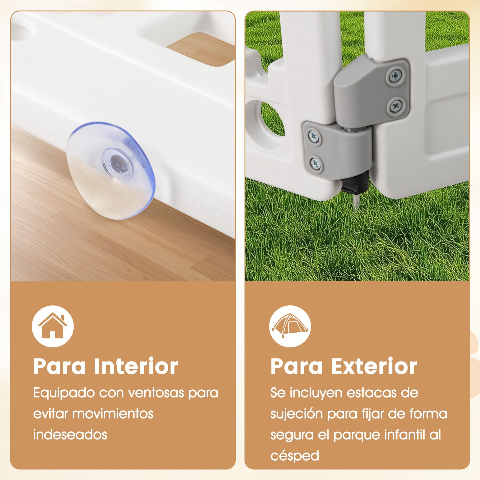 GYMAX Parque para Perros, Cercado Plegable de 6 Paneles, con Puerta Segura, para Cachorros y Razas Pequeñas/Medianas, Jaula Portátil para Interior/Exterior, Espacio de Juego y Ejercicio