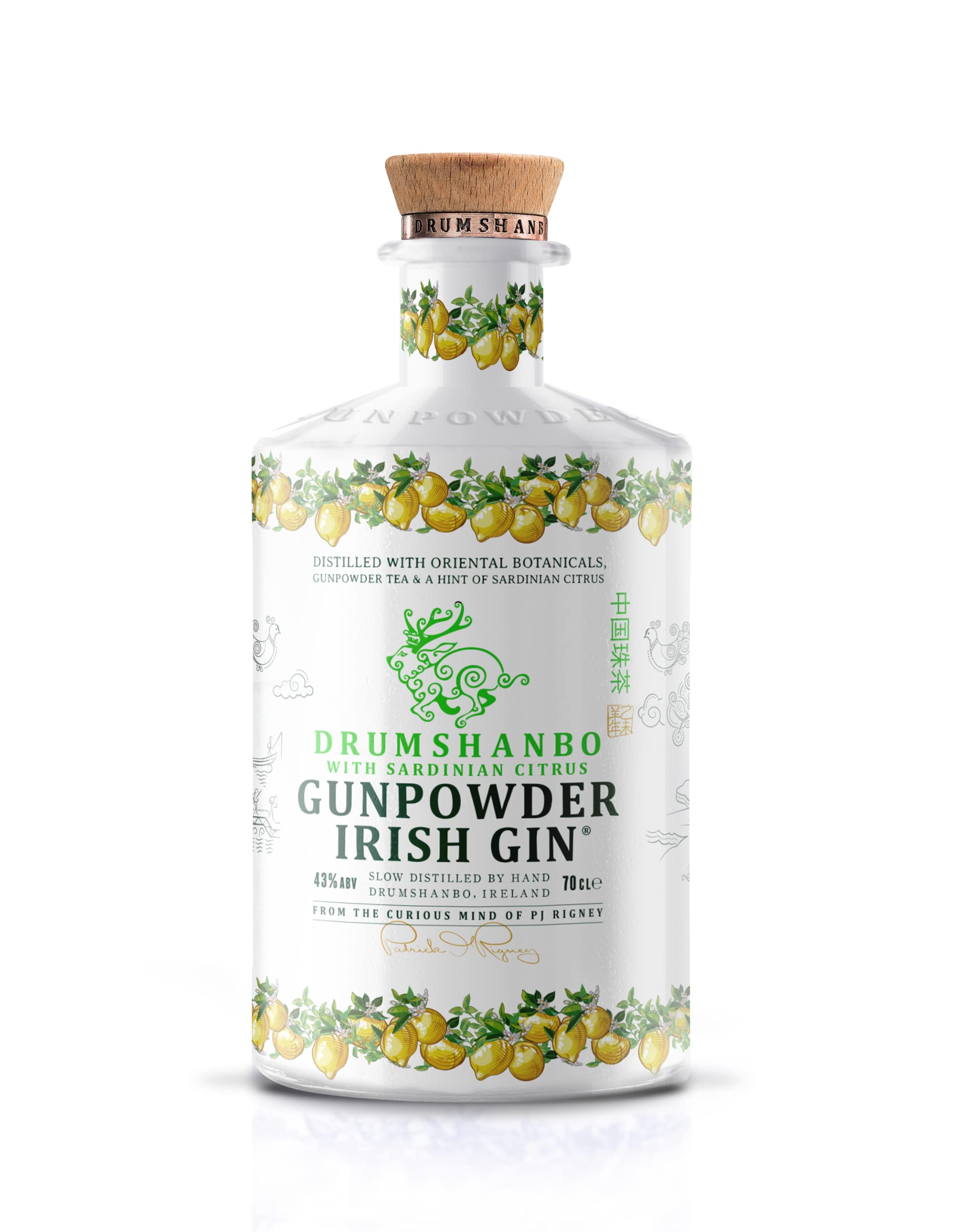 Drumshanbo Gunpowder Sardinian Citrus Ceramic Gin | 70cl | 43% vol