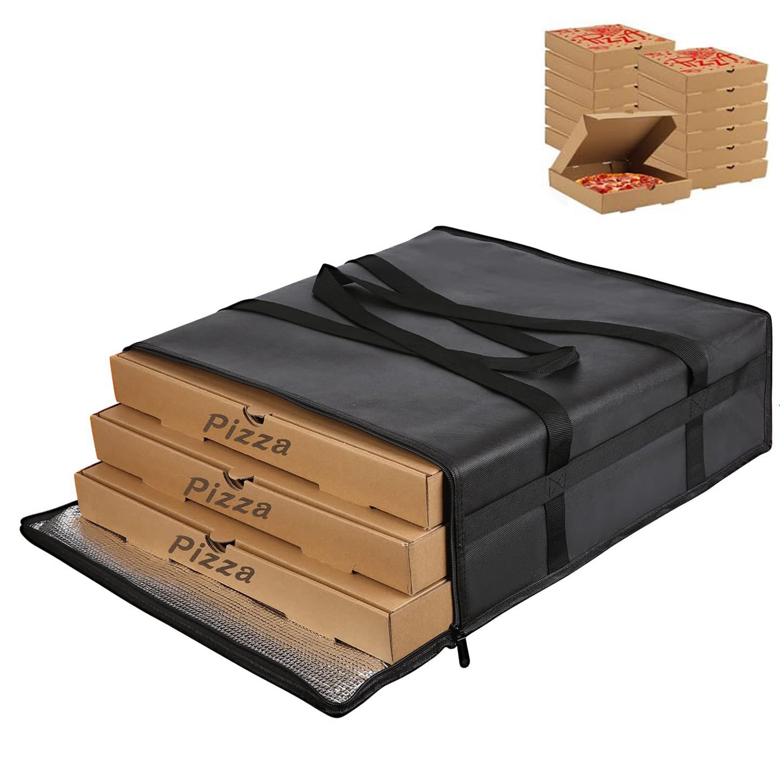 Borsa Termica Per Pizza Pieghevole - Grande Capacit&agrave;, Per Picnic E Asporto