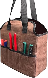 ツールバッグ - ガーデニング用 16 オンス ワックスキャンバス トート |ツールトートバッグ - 花屋 ワークショップ 男性 お父さん トラック 車 オートバイ プロジェクト レンチ 大工仕事用