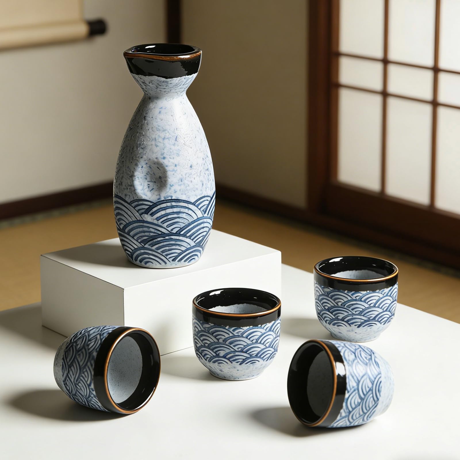 Set Di Sake Giapponese,Set di Tazze da Sake,Set sake,Set da sake giapponese in ceramica,Per Ristoranti Casa Da Tè E Regali Di Festa set per liquori in porcellana, set di in ceramica giapponese