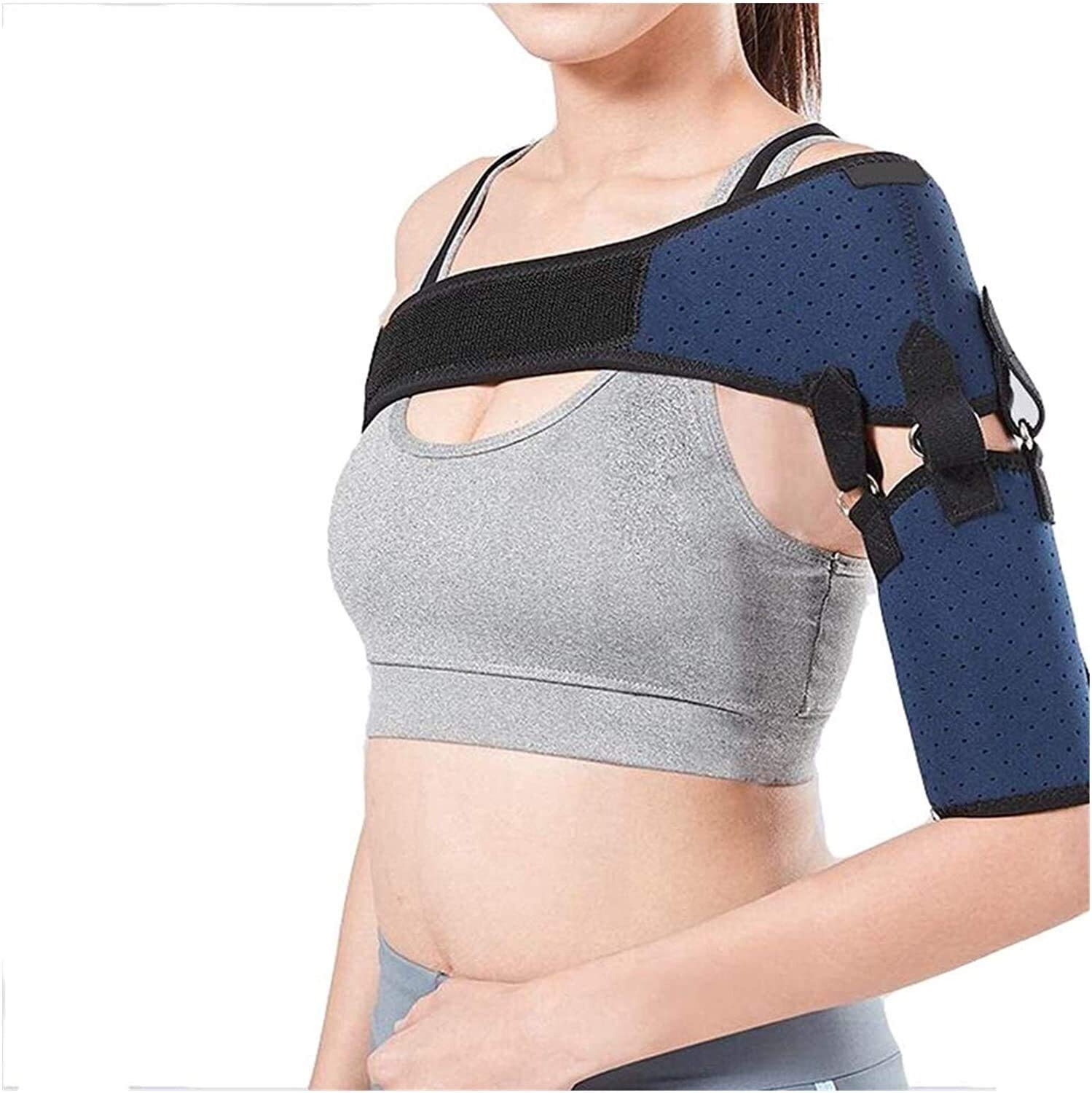 Soporte de hombro, inmovilizador de hombro con cabestrillo de brazo con hombrera para hombres y mujeres para rehabilitación de hemiplejía de accidente cerebrovascular, recuperación de disloc