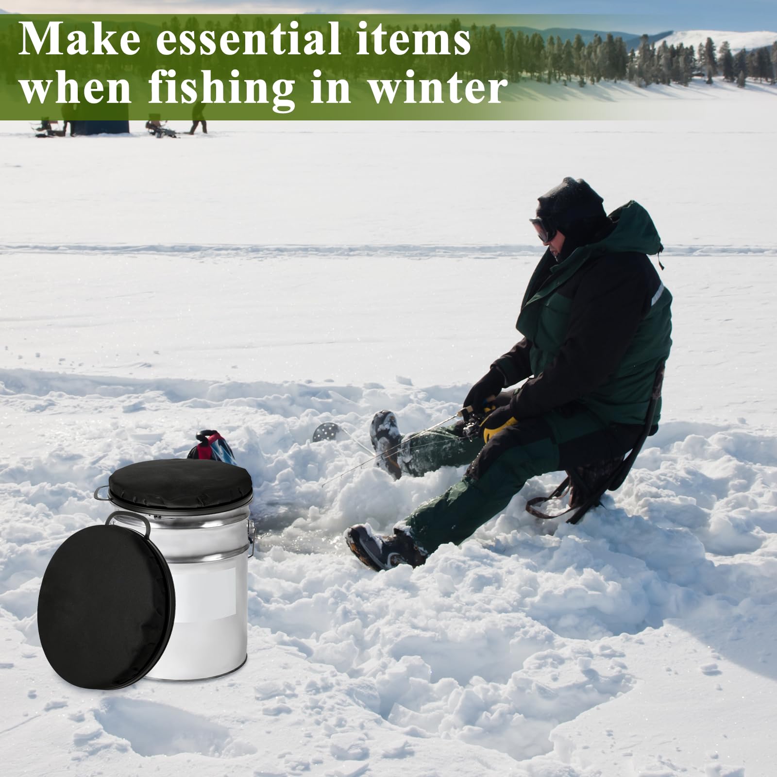 Fishing Bucket 5 Gallon Bucket Seat, 360-Degree Swivel Seat Foam