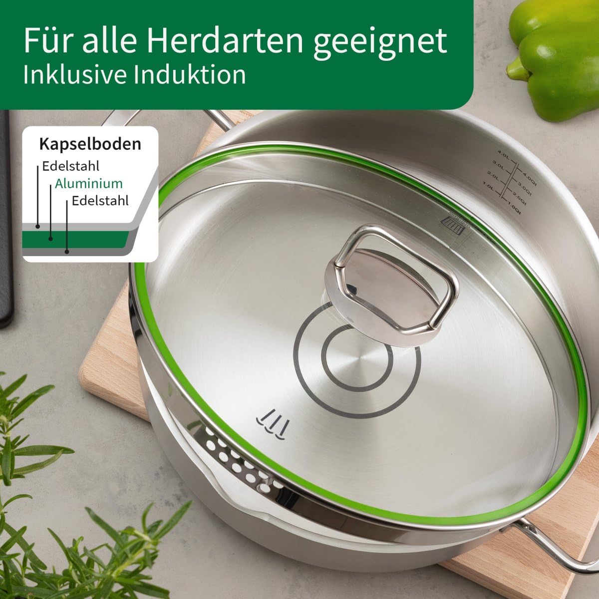 Fackelmann x Chefkoch Servierpfanne München Ø28 cm Edelstahl