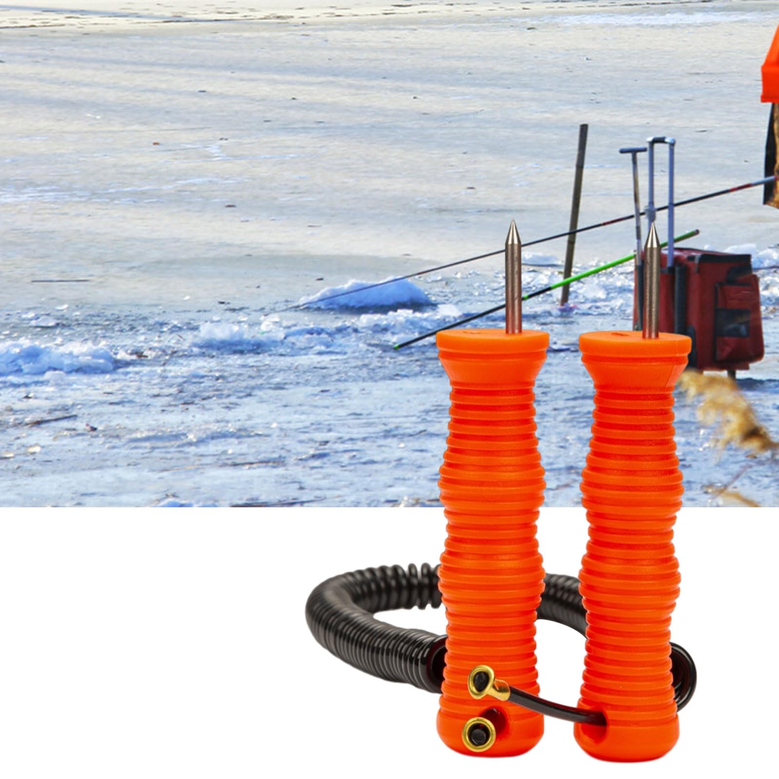 FGDTREE Ice Safety Spikes Fishing Safety Kits Ice Fishing Safety Gears Retractable Ice Safety Pick for Ice Fishing Ice Skating Ice Fishing Equipment